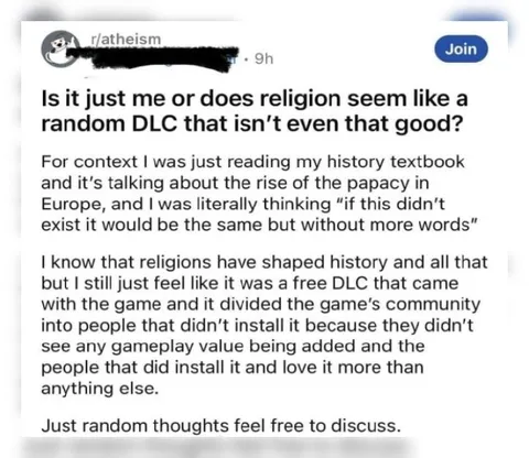 Religion as a Random DLC