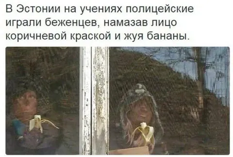 Эстонские полицейские играют беженцев