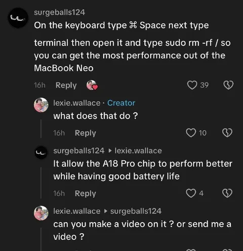 MacBook Neo Performance Trick