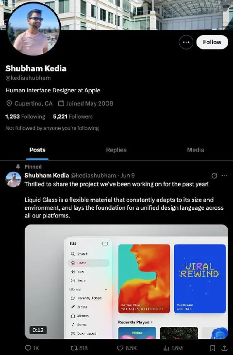 Liquid Glass Interface Announcement