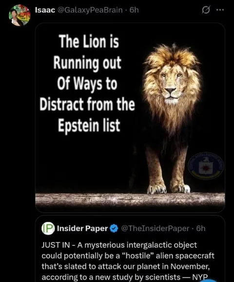 Lion Distracts From Epstein List
