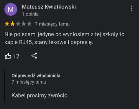 Kabel prosimy zwrócić
