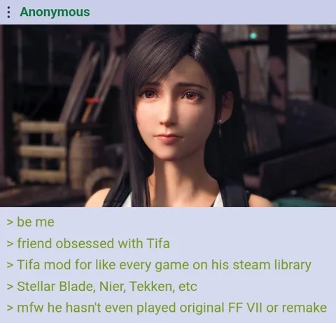 Friend Obsessed With Tifa Mods