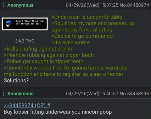 Underwear Is Uncomfortable