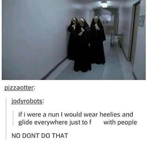 Nuns Gliding Through the Hospital