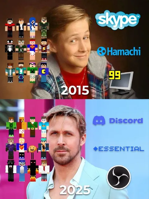 2015 Minecraft versus 2025 Discord