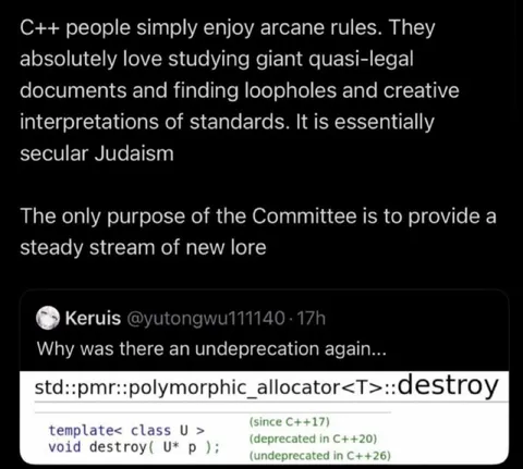C++ Standards Lore Meme