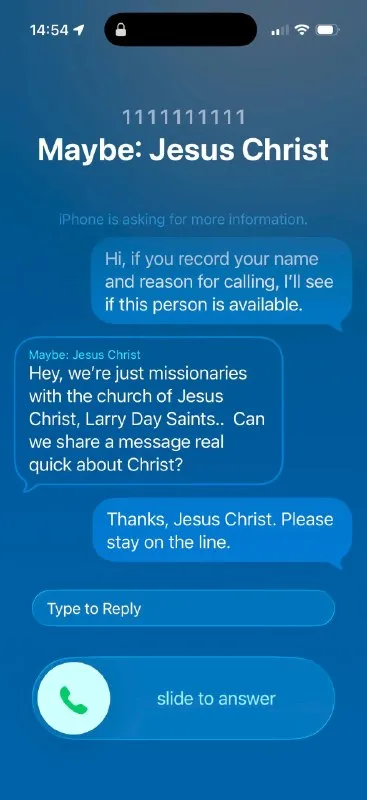 Jesus Christ Calls for Information