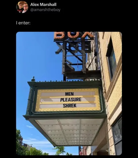 Men Pleasure Shrek Sign