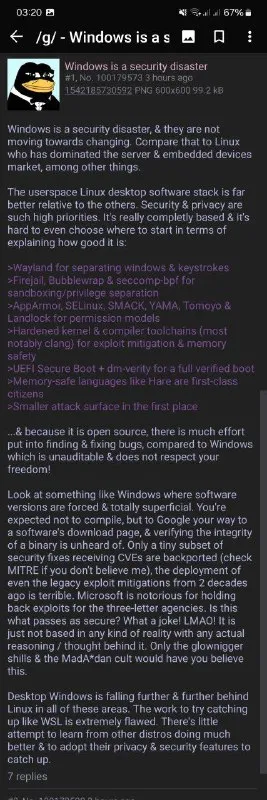 Linux Security Rant Against Windows