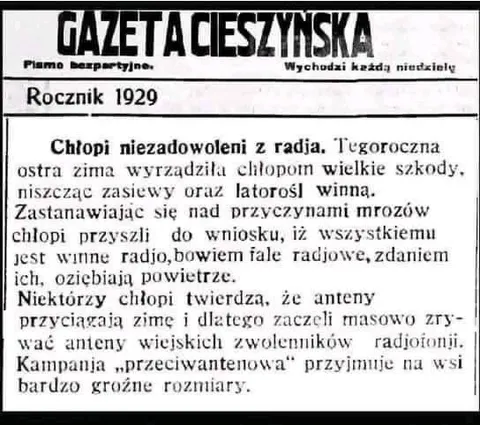 Chłopi zrywają anteny radiowe