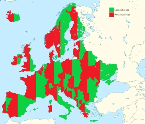 Eastern and Western Europe Map