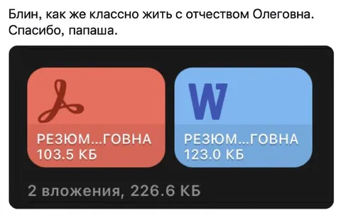 Жить с отчеством Олеговна