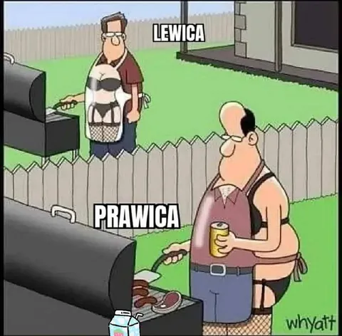 Lewica i prawica przy grillu