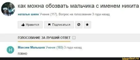 Как обозвать мальчика Никиту