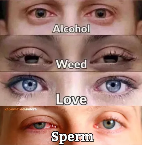 Alcohol Weed Love Sperm Eyes