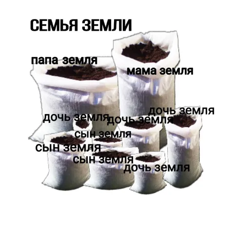 Семья из мешков земли