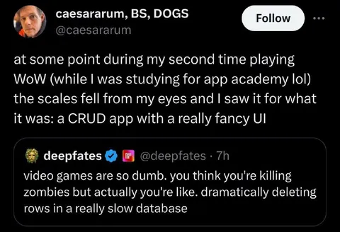 Video Games Are Slow Database Operations