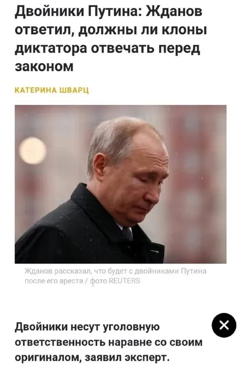 Двойники Путина отвечают перед законом