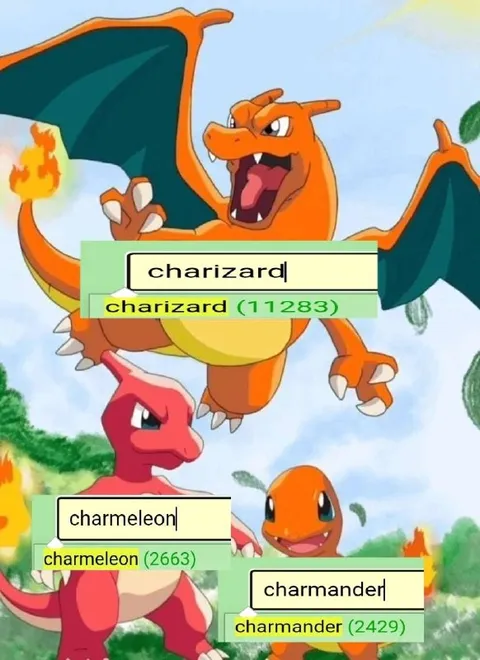 Charizard Search Suggestion