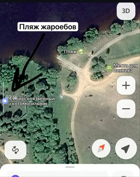 Пляж жароебов на карте