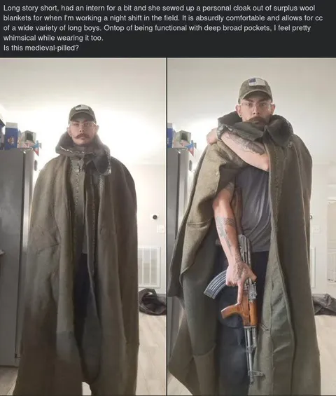 Medieval-Pilled Night Shift Cloak