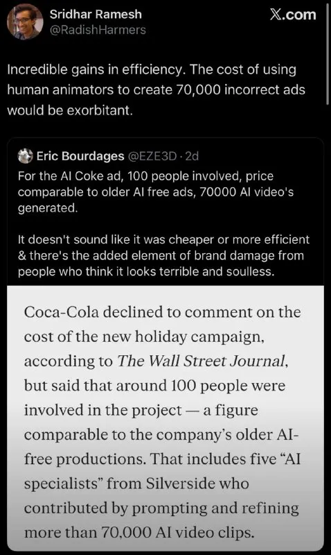 AI Coca-Cola Ad Backlash