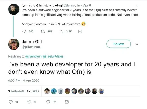 Web Developer Doesn't Know O(n)