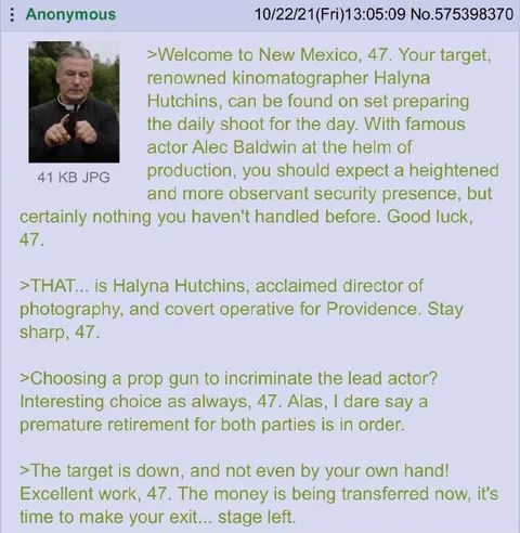 Agent 47 Targets Halyna Hutchins