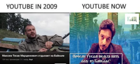 Ютуб тогда и сейчас