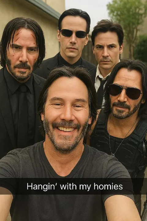 Keanu Hanging With His Homies