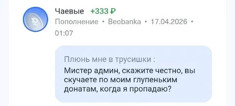 Глупенькие донаты администратору