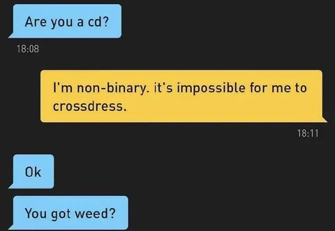 Non-Binary Crossdress Wordplay