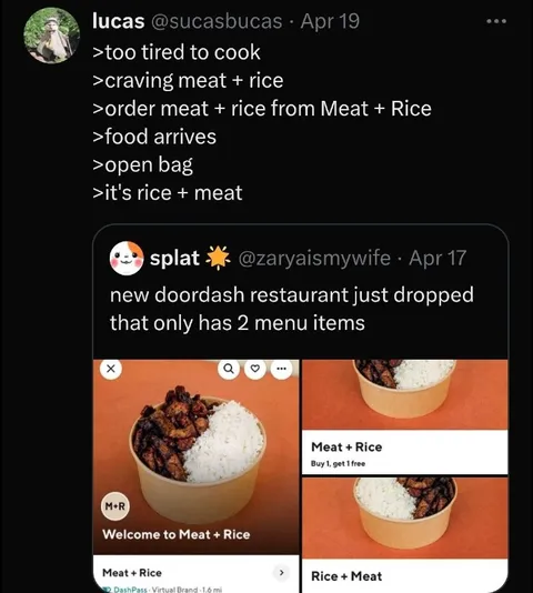 Meat Plus Rice Mix-Up