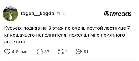 Курьер с кошачьим наполнителем