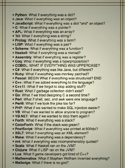 What If Everything Was a Dict?