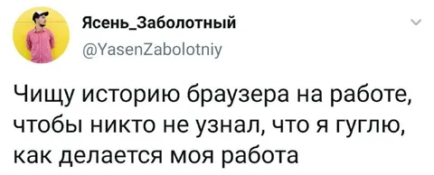 История браузера на работе