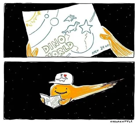 Dinosaur Flying Through Space