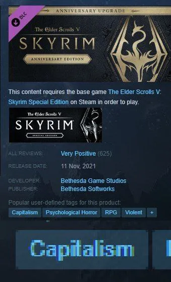 Skyrim Anniversary Edition Capitalism