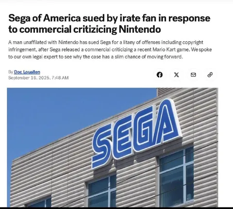 Sega Sues Over Nintendo Ad