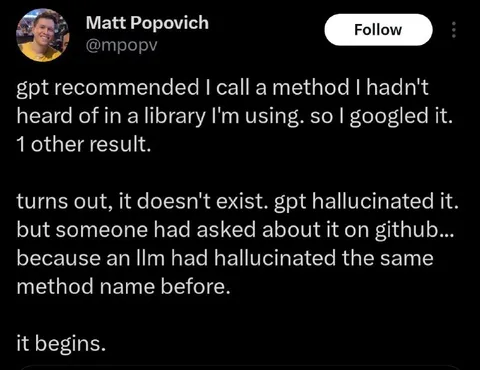 GPT Hallucinated a Library Method