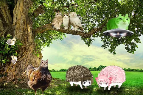 Кошки, ёжики и летающая тарелка