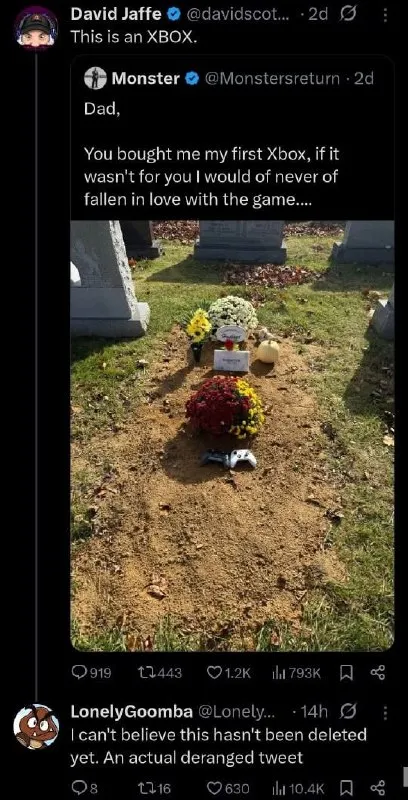 Xbox Grave Tribute Tweet