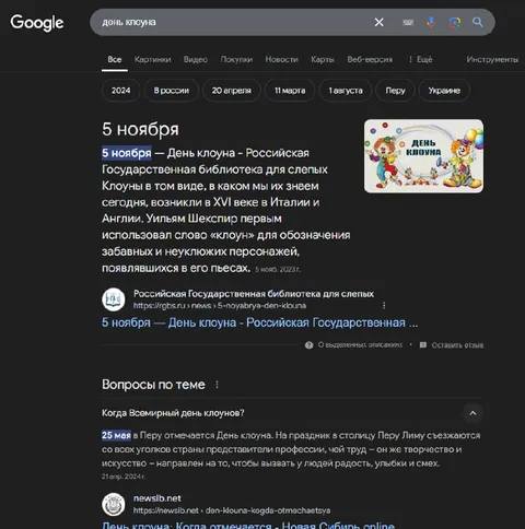 День клоуна 5 ноября