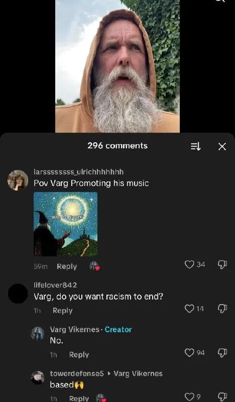 Varg Says No to Ending Racism