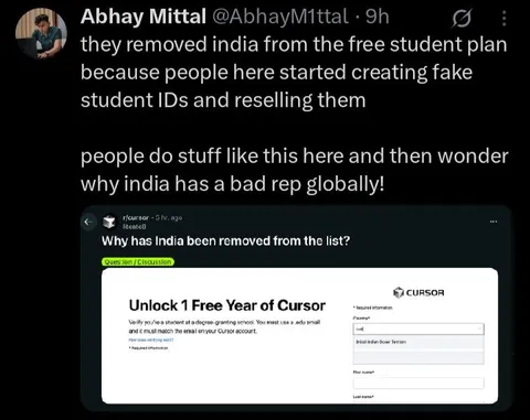 India Removed From Student Plan