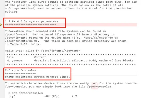 Ext4 Parameters and Consoles