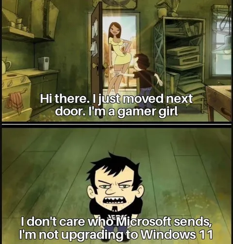 Gamer Girl Meets Windows 11 Resistance