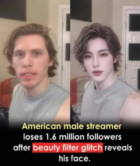 Beauty Filter Glitch Reveals His Face