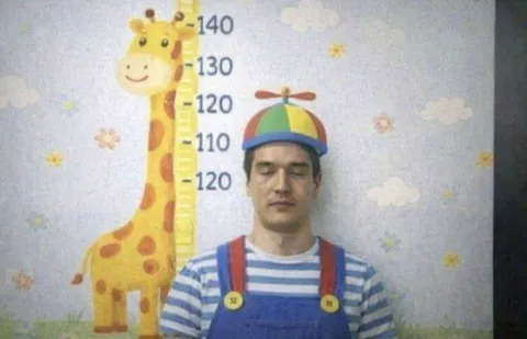 Мужчина ниже жирафа